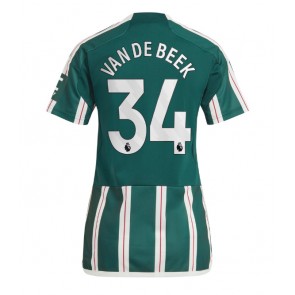 Manchester United Donny van de Beek #34 Koszulka Wyjazdowych Kobiety 2023-24 Krótki Rękaw